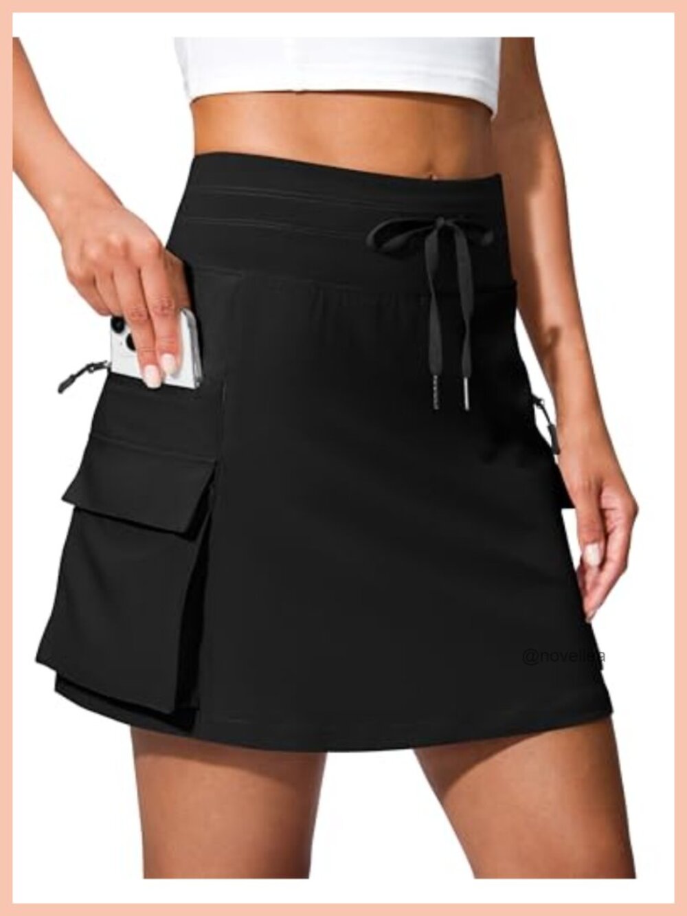 SANTINY 16" Hiking Cargo Skorts 6 Pockets UPF50+ Active Skort Golf